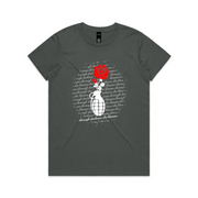 Through Darkness She Blooms Ladies Tee Red Rose v 2.0