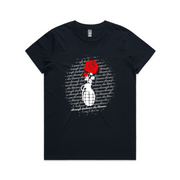 Through Darkness She Blooms Ladies Tee Red Rose v 2.0