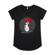 Through Darkness She Blooms Ladies Scoop Neck Red Rose v 2.0