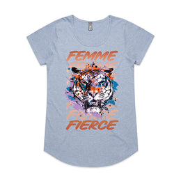 Femme Fierce Scoop Neck Tee - light blue