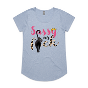 Light Blue Sassy as F*ck Cat's Behind Scoop Neck Tee
