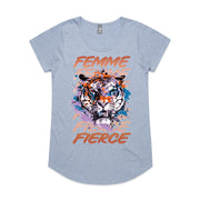 Femme Fierce Scoop Neck Tee - light blue