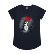 Through Darkness She Blooms Ladies Scoop Neck Red Rose v 2.0