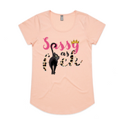 Sassy as F*ck Cat's Behind Scoop Neck Tee - Pale Pink