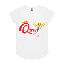 Queen Bee Scoop Neck Tee - White