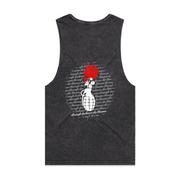 Through Darkness She Blooms Stonewash Tank Red Rose v 2.0