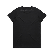 Through Darkness She Blooms Ladies Tee Red Rose