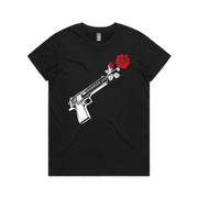 Through Darkness She Blooms Ladies Tee Red Rose