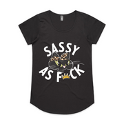 Sassy as F*ck Cartoon Cat  Scoop Neck Tee