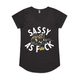 Sassy as F*ck Cartoon Cat  Scoop Neck Tee