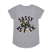 Sassy as F*ck Cartoon Cat  Scoop Neck Tee