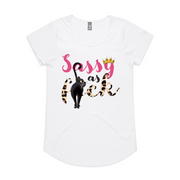 Sassy as F*ck Cat's Behind Scoop Neck Tee - White